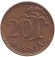 Монета 20 пенни. 1973 год, Финляндия. Монета 20 пенни. 1973 год, Финляндия.