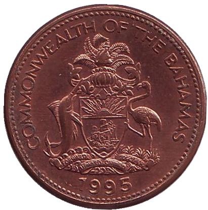 Монета 1 цент. 1995 год, Багамские острова. Морская звезда. Монета 1 цент. 1995 год, Багамские острова. Морская звезда.