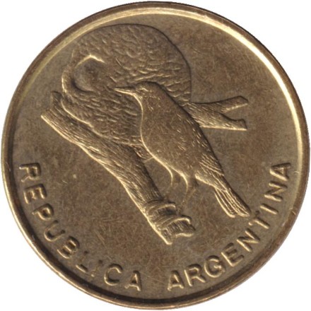 Монета 1/2 сентаво. 1985 год, Аргентина. 