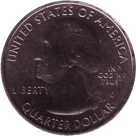 Монета 25 центов (D). 2020 год, США. Исторический парк Марш-Биллингс-Рокфеллер. Парк № 54.