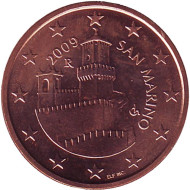 Монета 5 центов. 2009 год, Сан-Марино.