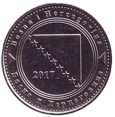 Монета 5 фенингов. 2017 год, Босния и Герцеговина. Монета 5 фенингов. 2017 год, Босния и Герцеговина.