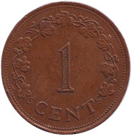 Монета 1 цент. 1975 год. Мальта. Монета 1 цент. 1975 год. Мальта.