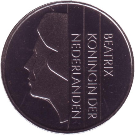 Монета 1 гульден. 1995 год, Нидерланды. BU. Монета 1 гульден. 1995 год, Нидерланды. BU.