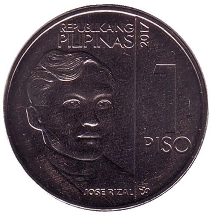 Монета 1 песо. 2017 год, Филиппины. Ванда Сандера. (Орхидея).