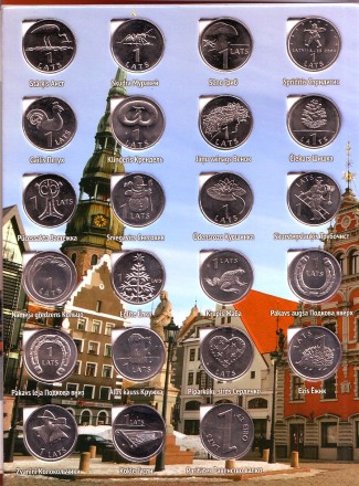 Набор монет Латвии. (33 шт.) 1992 - 2013 гг., Латвия. UNC. Набор монет Латвии. (33 шт.) 1992 - 2013 гг., Латвия. UNC.