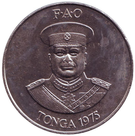 Монета 1 паанга. 1975 год, Тонга. ФАО. Пальмы. Монета 1 паанга. 1975 год, Тонга. ФАО. Пальмы.