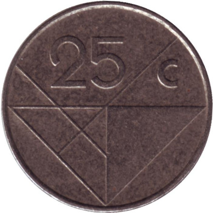 Монета 25 центов. 2000 год, Аруба. (Из обращения).