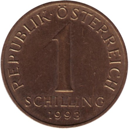 Монета 1 шиллинг. 1993 год, Австрия. Эдельвейс. Монета 1 шиллинг. 1993 год, Австрия. Эдельвейс.