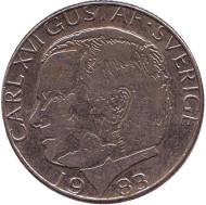 Монета 1 крона. 1983 год, Швеция. Монета 1 крона. 1983 год, Швеция.