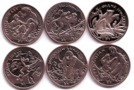 Обезьяны. Набор монет (6 шт.), 1 доллар. 2009-2011 гг., Сьерра-Леоне. Обезьяны. Набор монет (6 шт.), 1 доллар. 2009-2011 гг., Сьерра-Леоне.