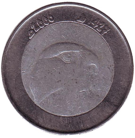 Монета 10 динаров. 2006 год, Алжир. Сокол.