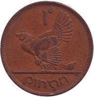 Монета 1 пенни. 1965 год, Ирландия. Птица. Ирландская арфа. Монета 1 пенни. 1965 год, Ирландия. Птица. Ирландская арфа.