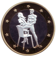 6 эросов (Sex euros). Сувенирный жетон. (Вар. 6) 6 эросов (Sex euros). Сувенирный жетон. (Вар. 6)