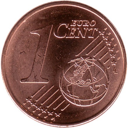 Монета 1 цент (D). 2020 год, Германия. Монета 1 цент (D). 2020 год, Германия.
