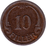 Монета 10 филлеров. 1940 год, Венгрия. (Магнитная). Монета 10 филлеров. 1940 год, Венгрия. (Магнитная).