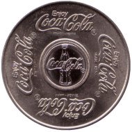 Жетон для машины-автомата (торгового аппарата). Кока-Кола (Enjoy Coca-Cola). Россия. Жетон для машины-автомата (торгового аппарата). Кока-Кола (Enjoy Coca-Cola). Россия.