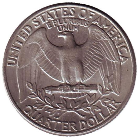 Монета 25 центов. 1981 (D) год, США. Вашингтон. Монета 25 центов. 1981 (D) год, США. Вашингтон.