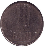 Монета 10 бани. 2010 год, Румыния. Монета 10 бани. 2010 год, Румыния.