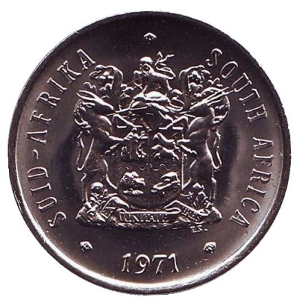 Монета 20 центов. 1971 год, ЮАР. UNC. Цветок протея. Монета 20 центов. 1971 год, ЮАР. UNC. Цветок протея.