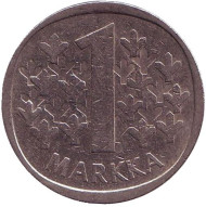Монета 1 марка. 1973 год, Финляндия. Монета 1 марка. 1973 год, Финляндия.