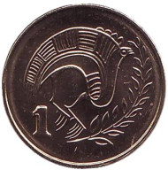 Монета 1 цент. 2004 год, Кипр. UNC. Птица. Монета 1 цент. 2004 год, Кипр. UNC. Птица.