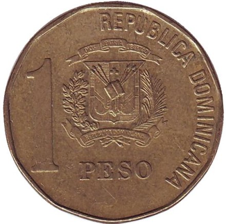 Монета 1 песо. 2005 год, Доминиканская Республика. Пабло Дуарте.