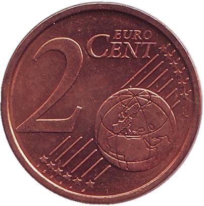 Монета 2 цента. 2002 год (D), Германия. Монета 2 цента. 2002 год (D), Германия.