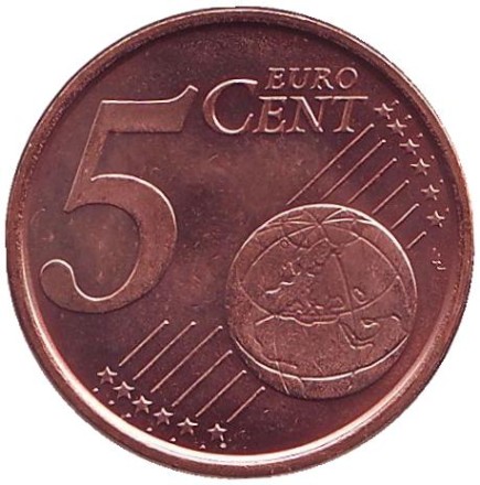 Монета 5 центов. 2004 год, Испания. Монета 5 центов. 2004 год, Испания.