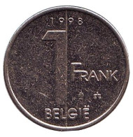 Монета 1 франк. 1998 год, Бельгия (Belgie). Монета 1 франк. 1998 год, Бельгия (Belgie).