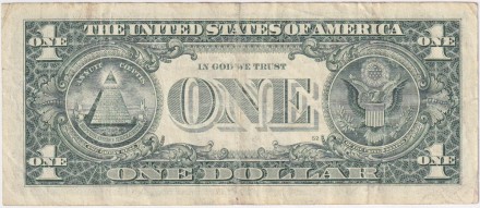 Банкнота 1 доллар. 2013 год, США. "D" - Кливленд. Банкнота 1 доллар. 2013 год, США. "D" - Кливленд.