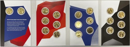 Набор из 20-ти монет номиналом 1 доллар. 2024 год, Австралия. Австралийская футбольная лига. В альбоме. Набор из 20-ти монет номиналом 1 доллар. 2024 год, Австралия. Австралийская футбольная лига. В альбоме.