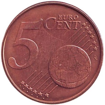 Монета 5 центов. 2005 год, Бельгия.