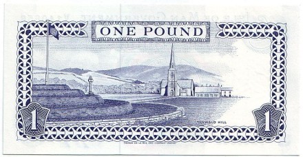 Банкнота 1 фунт. 1990-2009 гг., Остров Мэн. (Фиолетовая)