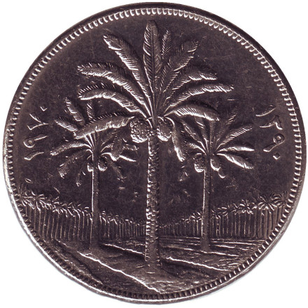 Монета 250 филсов. 1970 год, Ирак. ФАО. 12 лет земельной реформе.