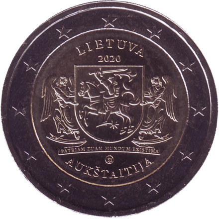 Монета 2 евро. 2020 год, Литва. Аукштайтия. "Литовские этнографические регионы".