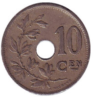 Монета 10 сантимов. 1920 год, Бельгия. (Belgie). Монета 10 сантимов. 1920 год, Бельгия. (Belgie).