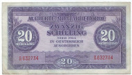 Банкнота 20 шиллингов. 1944 год, Австрия. Из обращения. Банкнота 20 шиллингов. 1944 год, Австрия. Из обращения.