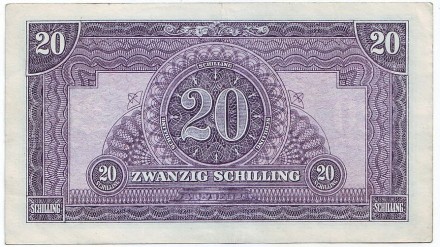 Банкнота 20 шиллингов. 1944 год, Австрия. Из обращения.