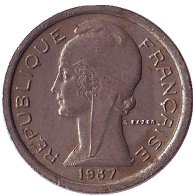 Телефонный жетон "PTT". 1937 год, Франция.