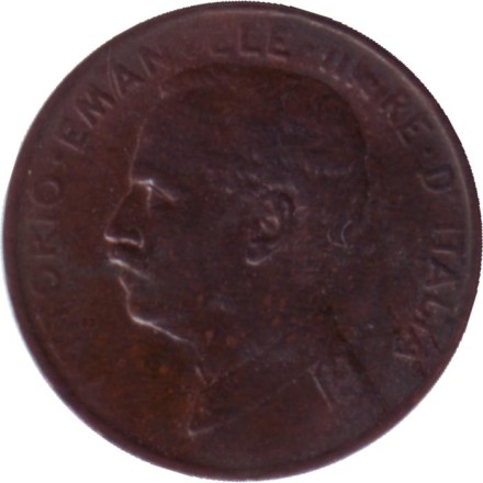 Монета 1 чентезимо. 1912 год, Италия.