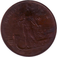 Монета 1 чентезимо. 1912 год, Италия. Монета 1 чентезимо. 1912 год, Италия.