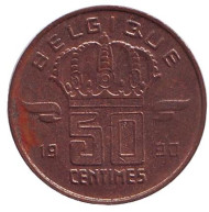Монета 50 сантимов. 1990 год, Бельгия. (Belgique) Монета 50 сантимов. 1990 год, Бельгия. (Belgique)