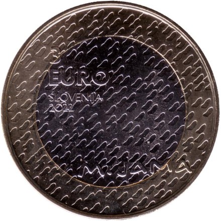 Монета 3 евро. 2022 год, Словения. 150 лет со дня рождения Матия Яма.