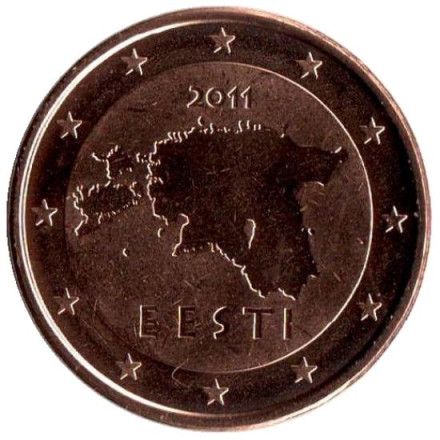 Монета 5 центов, 2011 год, Эстония.