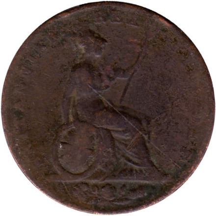 Монета 1/2 пенни. 1827 год, Великобритания.