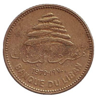 Монета 5 пиастров. 1970 год, Ливан. Монета 5 пиастров. 1970 год, Ливан.