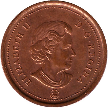 Монета 1 цент. 2006 год, Канада. (Немагнитная. Отметка: "Кленовый лист") Монета 1 цент. 2006 год, Канада. (Немагнитная. Отметка: "Кленовый лист")