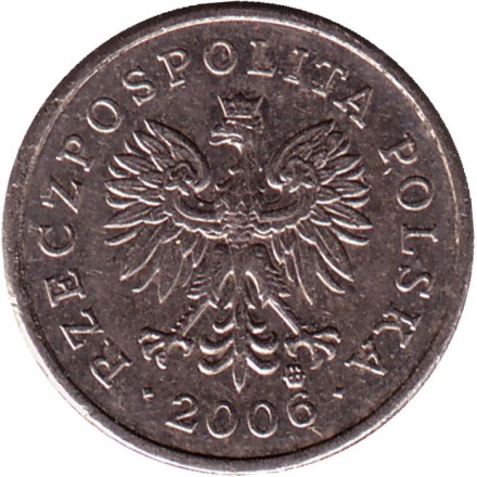 Монета 10 грошей. 2006 год, Польша. Монета 10 грошей. 2006 год, Польша.