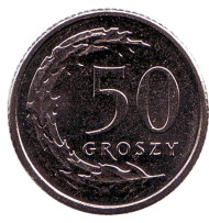 Монета 50 грошей. 2012 год, Польша. Монета 50 грошей. 2012 год, Польша.